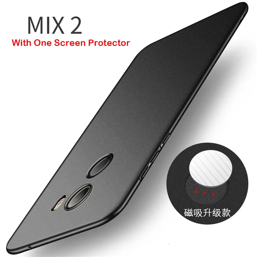 Полный Защитный PC металлический чехол для Xiaomi mi Mix 2s Чехол Жесткий Тонкий автомобильный Магнитный чехол для Xiaomi mi Mix 2s mi x 2 mi X2S - Цвет: matte black mix 2