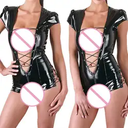 2019 Высокое качество модные женские сексуальные кожаные бандажная повязка Искушение сексуальная пижама набор Горячая Распродажа