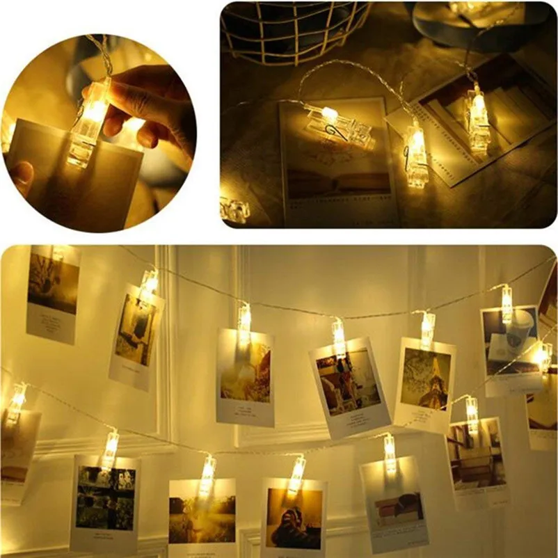 Lights Led String Photo Clip String Lights Photo Peg Clip String Light Party Wedding Decoration Fairy Lights Battery 35DC36