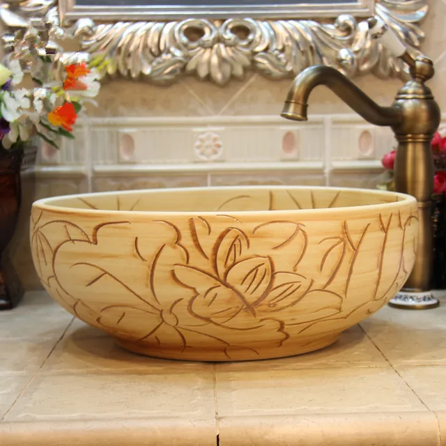 Porcelain China Lavabo Ceramic Counter Top Wash Basin Cloakroom Hand Porcelain China Lavabo Ceramic Counter Top Wash Basin Cloakroom Hand Painted Vessel Sink Bathroom