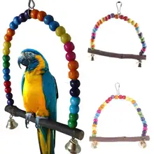 Деревянные качели клетка для попугая птиц игрушки для попугая Conure perches Pet декоративные игрушки для птичьих клеток Lovebird деревянные птицы качели для попугаев игрушка