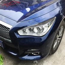 Q50 carbono sobrancelhas sobrancelha frete grátis qualidade todos os lábios Do farol Do Carro Fit Para Infiniti Q50 Q50S 2014 2015 2016 2017