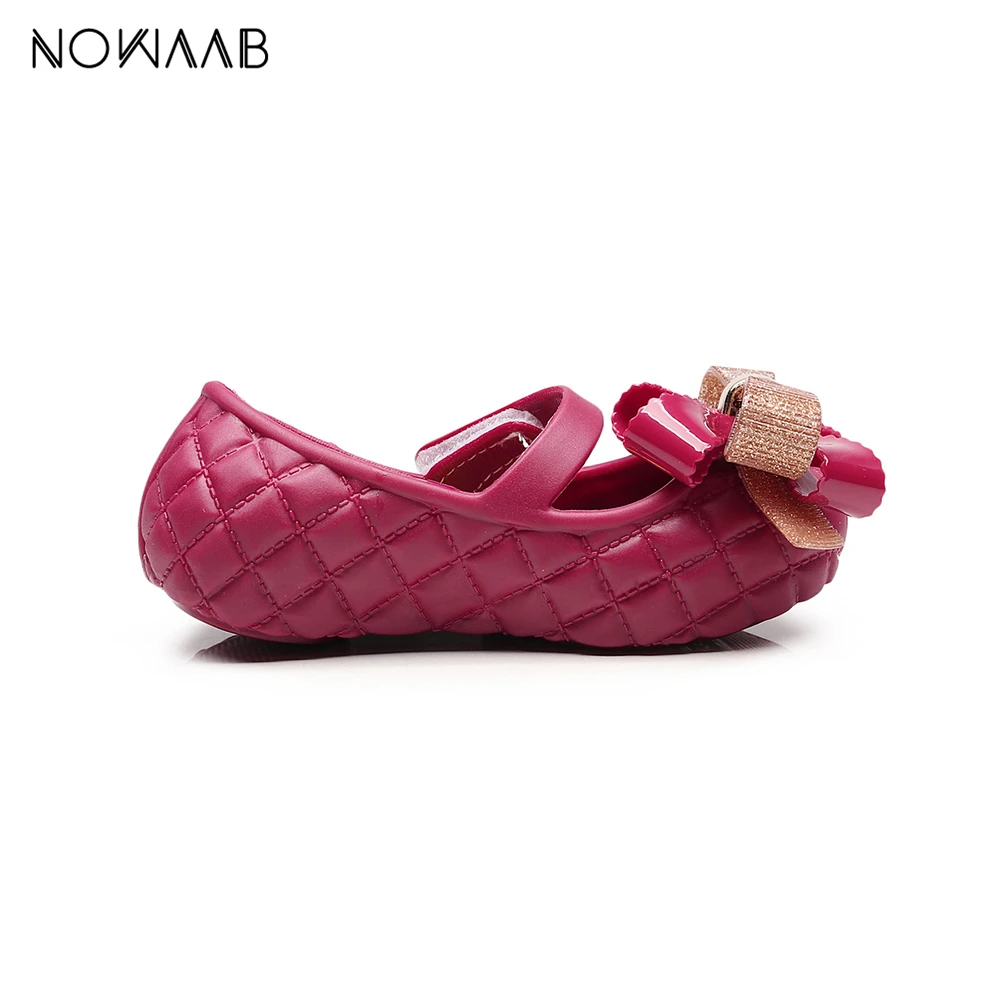 Mini Melissa/Новинка года; оригинальные прозрачные сандалии для девочек; детские сандалии с бантом; детская пляжная обувь; нескользящая детская обувь Melissa