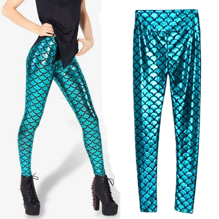 

knitting new 2014 mermaid leggings Scales the stars leggings candy color high waist pants casual legging Drop SHIPPIn