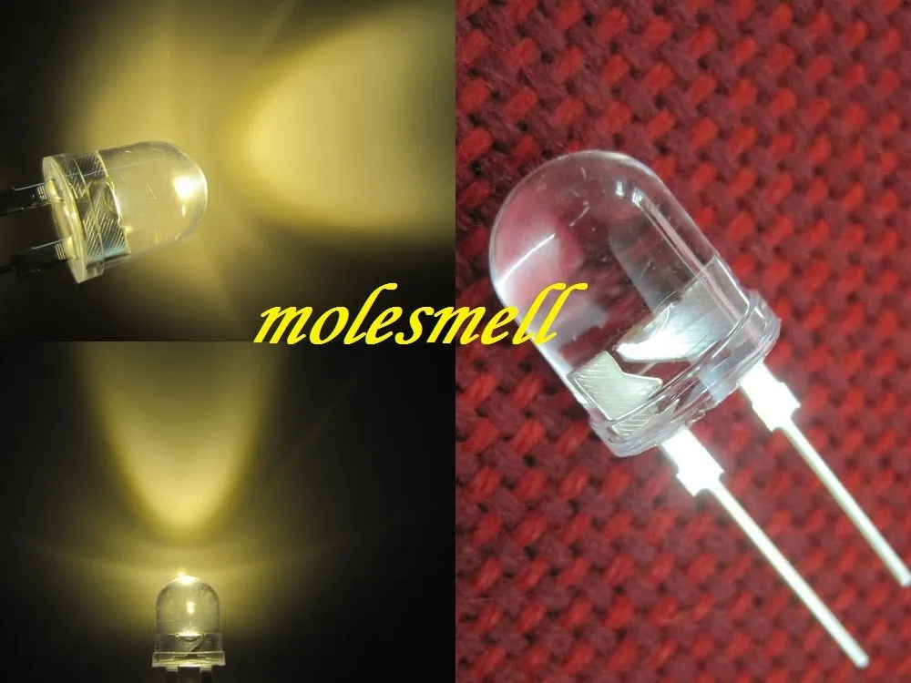 50pcs 1.5mm White LED Diodes Dip Water Clear Round Top Bright Light Lamp Bulds