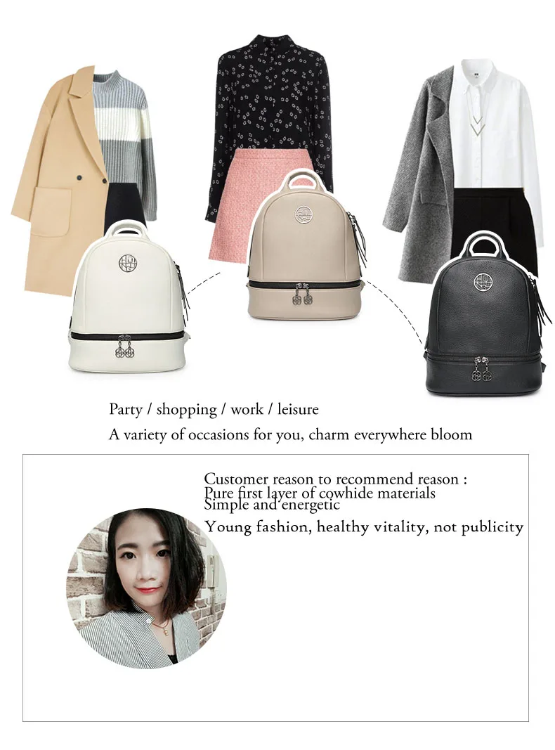 Ladies Solid Shoulder Bags Women Genuine First Layer Cow Leather bag College Bag Female Casual Simple style Fashion Backpack       H51940034 (3)