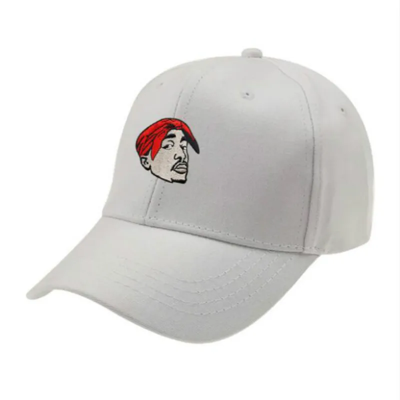 Бейсболка Tupac Shakur 2pac Dad, вышитая бейсбольная кепка с рисунком K Pop Snapback, Мужская шапочка из спандекса, бейсболка в стиле хип-хоп, Прямая поставка - Цвет: Белый