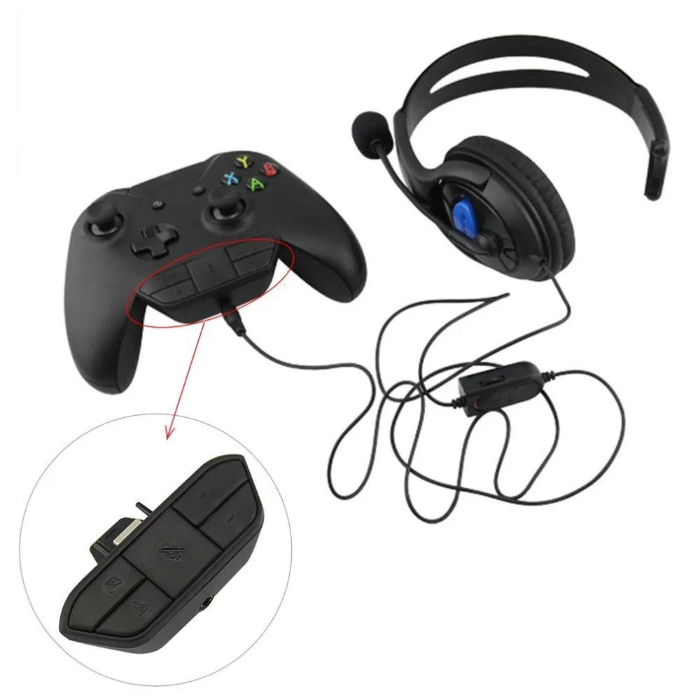Черный стерео гарнитура адаптер аудио конвертер наушников для Microsoft Xbox One