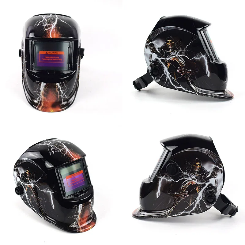 Auto Darkening Welding Helmet Electric Welding Mask Solar Powered Grinding Polish Safety Protective Welder Goggles Cap Working - Цвет: C7-Scythe death