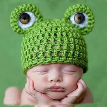 

Baby Newborn Boys Girls Frog Crochet Knit Hat Photography Prop Beanie Cap Lovely