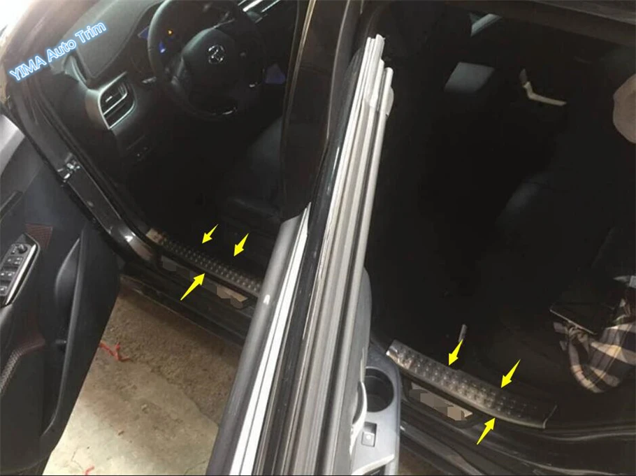 

Lapetus Stainless Steel Auto Styling Inner Car Door Sill Inside Scuff Plate Cover Trim For Toyota C-HR CHR 2016 2017 2018