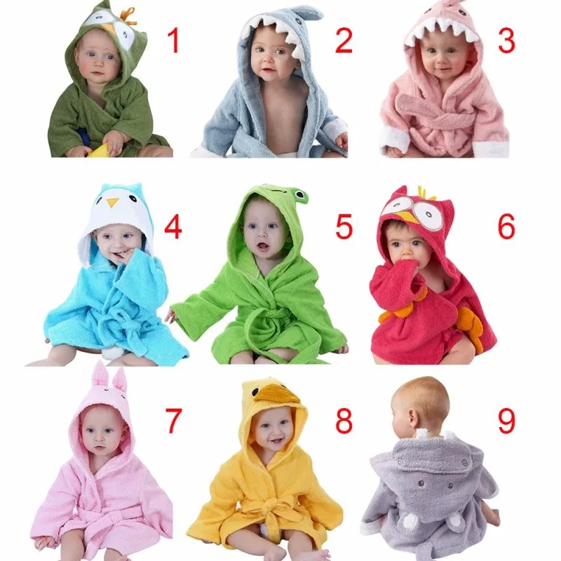 Winter Spring Autumn Animal Style Baby Clothing Boys Girls Robes Cartoon Bathrobe Sleepwear Robe