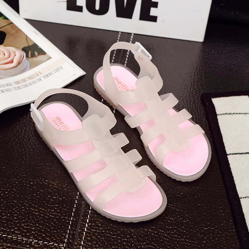 

2018 Roman Gladiator Jelly Sandals Women Candy Sandals Female Crystal Jelly Shoes Beach Slippers Summer Boots Plastic Shoes
