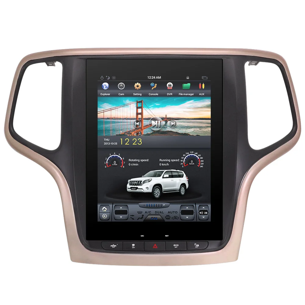 ZWNVA Тесла Стиль ips плюс Экран Android 7,1 автомобиль без DVD плеер gps навигации для JEEP Grand Cherokee - Цвет: Gold Android 7.1