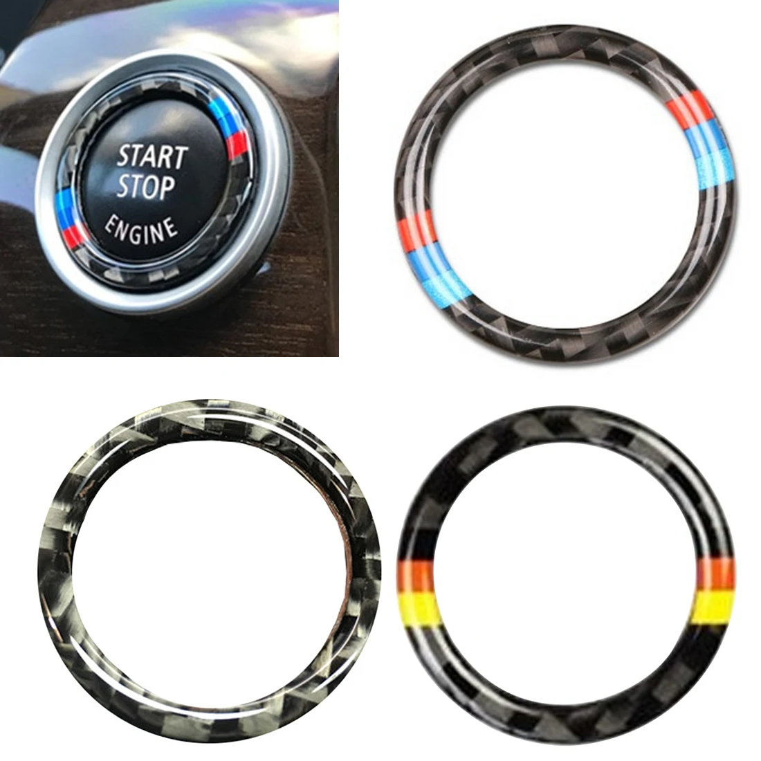 

New For BMW E90 E92 E93 Carbon Fiber car Engines for car Start Stop ring trim ignition ring series car Intimate accessories