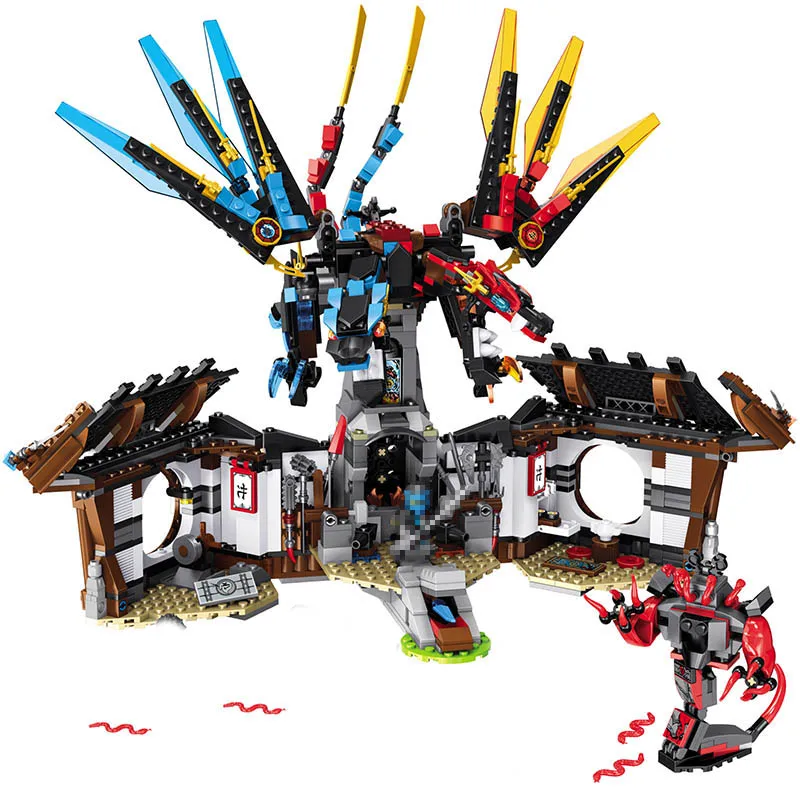 

1157PCS NEW Ninjago Series Building Blocks Sets Secret Base of Two Elements Dragon QUNLONG Ninjagoed Technic Toys
