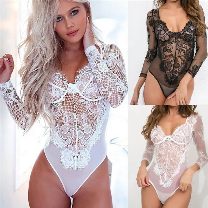 Комбинезоны Боди женские цельные сексуальные Тедди Babydoll кружевное нижнее белье боди комбинезоны для женщин комбинезоны 661R10