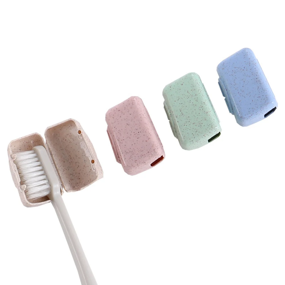 

4pcs/set Portable ToothBrush Case With Buckle Travel Toothbrush Head Protective Cover Dustproof Brush Cleaner Mini Protector