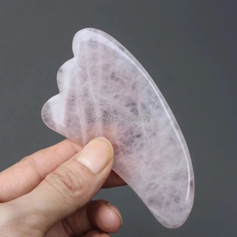 

Natural Rose Quartz Gua Sha Board Pink Jade Stone Body Facial Eye Scraping Plate Acupuncture Massage Relaxation Health Care
