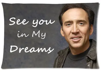 

Hot Nicolas Cage Pillows Case Cushions Nicolas Cage See You in My Dreams Pillowcase Covers Rectangle Print Gifts Two Sides 20x30