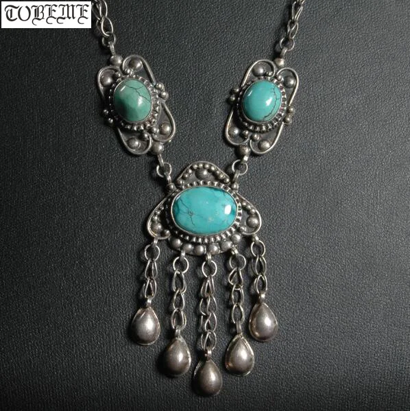 

Old Handmade Nepalese 925 Silver Necklace Vintage 925 Sterling Bohemia Women Necklace Tribal Necklace