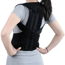 Unisex Adjustable Back Posture Corrector Brace Back Shoulder Support Belt Posture Correction Belt for Men Women Black S-XXL