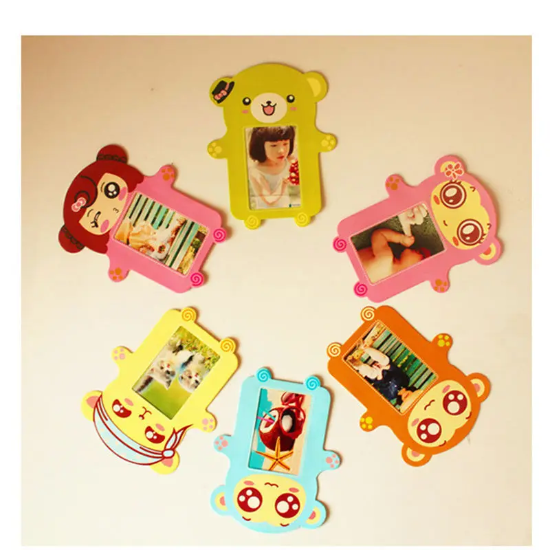 

6pcs/lot Cartoon wooden small frame Wooden cartoon photo picture display children photograph Frame