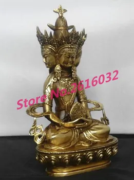 

chinese brass Buddhist bronze VAIROCANA, Herr der Mitte 4 face buddha statue #7555