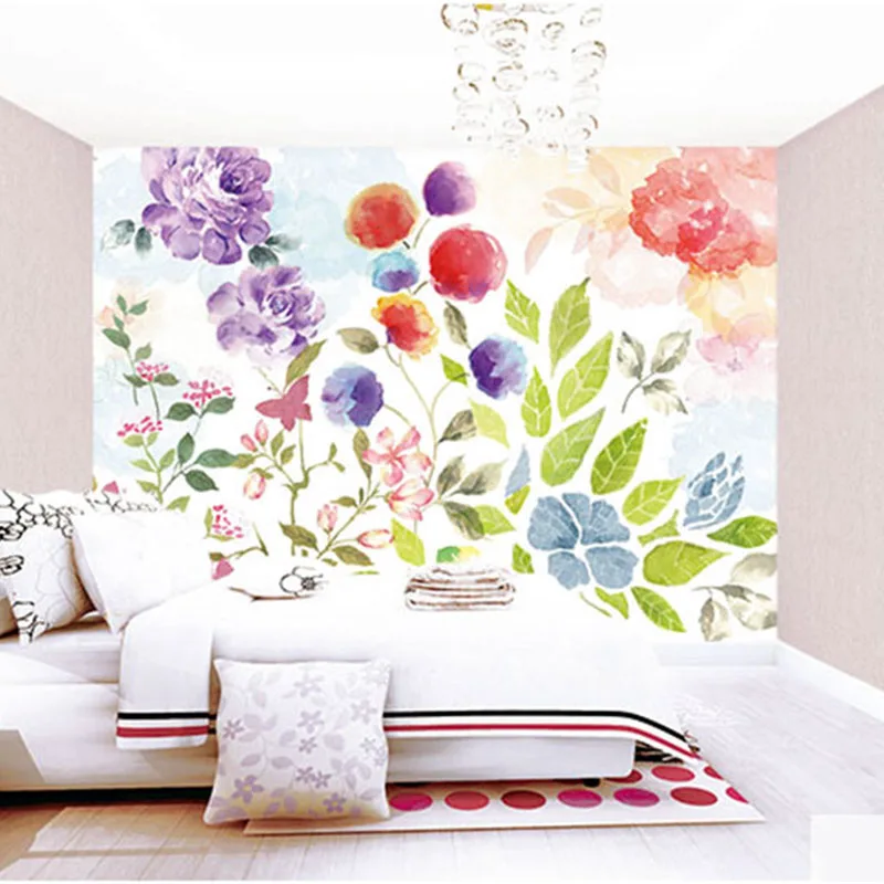 

Custom DIY Fabric & Textile Wallcoverings For Walls Wall Mural Fine cotton and linen Wallpaper For Living Room Flower 2017 New