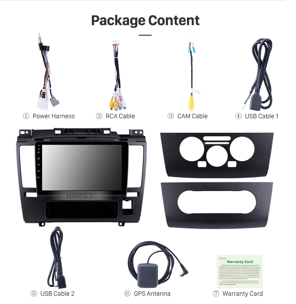 Excellent Harfey Android 8.1 9" HD Touchscreen Car Radio GPS Navigation For 2005 2006 2007-2010 Nissan Tiida with Bluetooth AUX Wifi 19