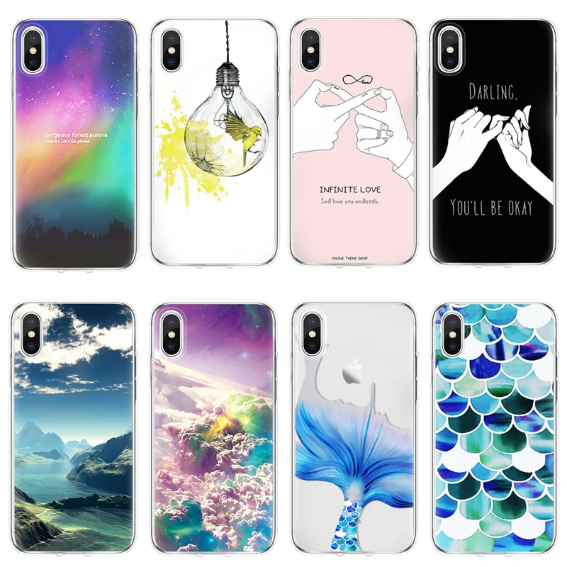 

Fish scale for iPhone 4S 5 5S SE 6 S 7 8 Plus Funda Coque Soft For iPhone 7plus 8 plus X XR Cover TPU For iPhone Xs Max case
