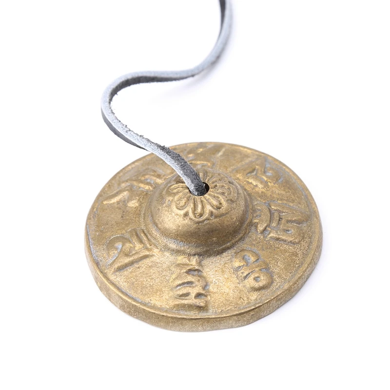 Ручной работы тибетская медитация Tingsha тарелка колокольчик с буддистскими счастливыми символами