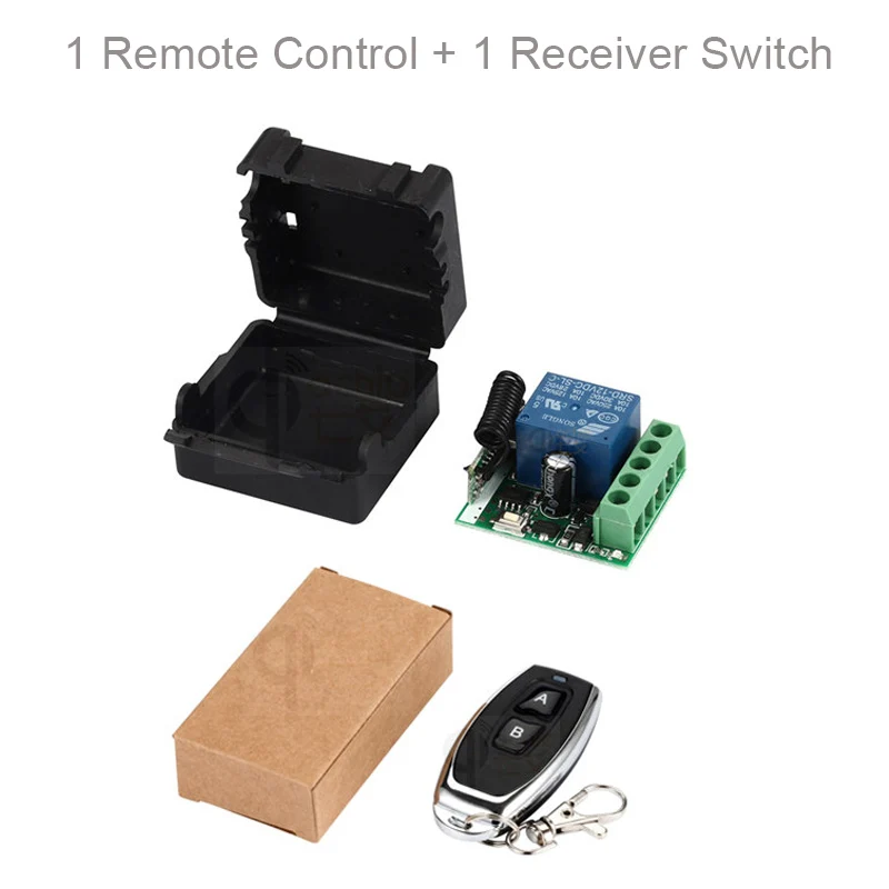 1 RC and 1 Receiver QIACHIP 433 MHz универсальный Беспроводной удаленного Управление переключатель DC 12 V 1 канал РФ реле приемника 433 MHz модуль приемника для выключателей света - Цвет: 1 RC and 1 Receiver