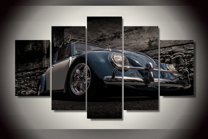 Canvas Print Painting Volkswagen Beetle Car Painting for Living Room