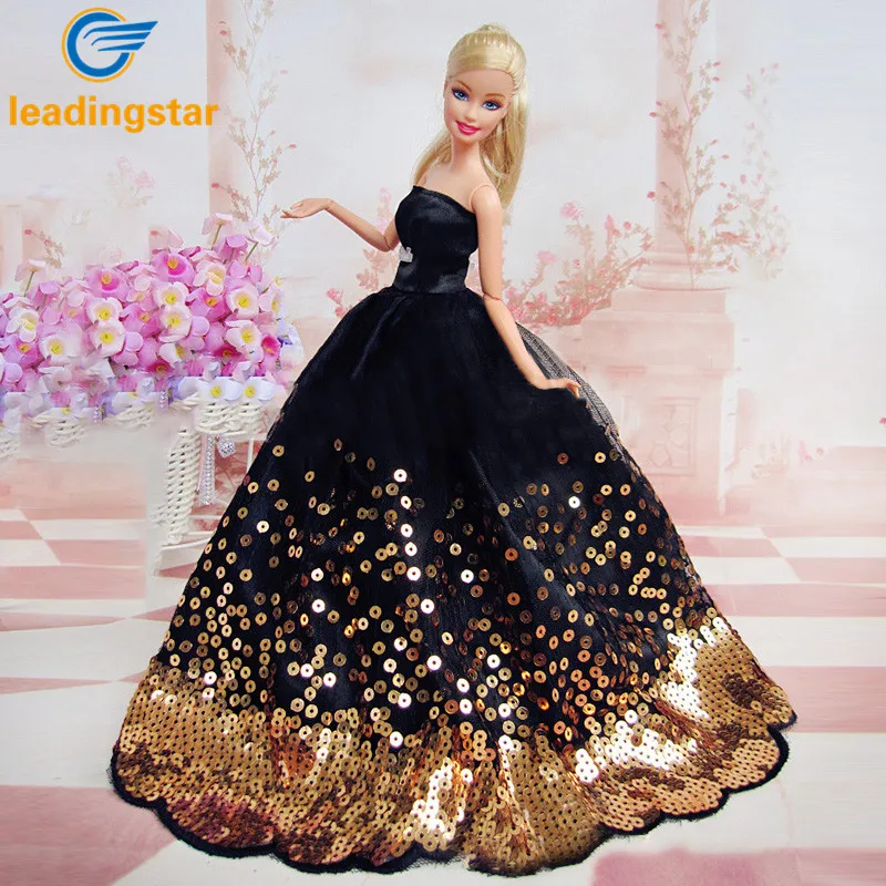 

LeadingStar Dress with Lots of Gold Sequins Made to Fit for the Doll Great Children Gift Birthday Dress for doll