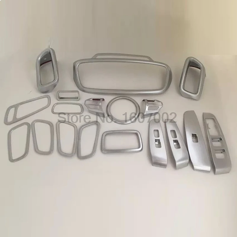 

For Kia Sorento L 2015 LHD Chrome 18pcs Interior Trim Full Set A/C Air Vent Door Handles Armrest Cover Headlight Button Trim