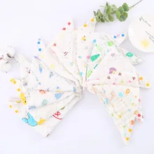 5 штук мягкие 8-слой хлопка класса муслин из сетчатой ткани детская гигиеническая салфетка детский слюнявчик Полотенца треугольное полотенце новорожденных тюрбан хлопковая мягкая одежда на кнопках для нагрудник