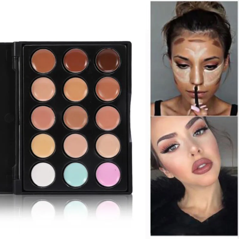 

Natural Professional Face Concealer Corrector Facial Care Camouflage Makeup Tool Cosmetic Cream Contour Palette 15 Colors