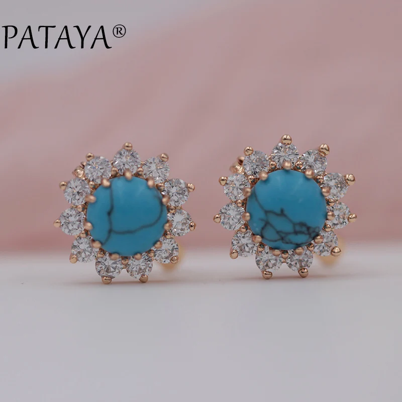 Серьги подвески из розового золота 585 пробы с натуральным камнем|earrings 585|natural stone