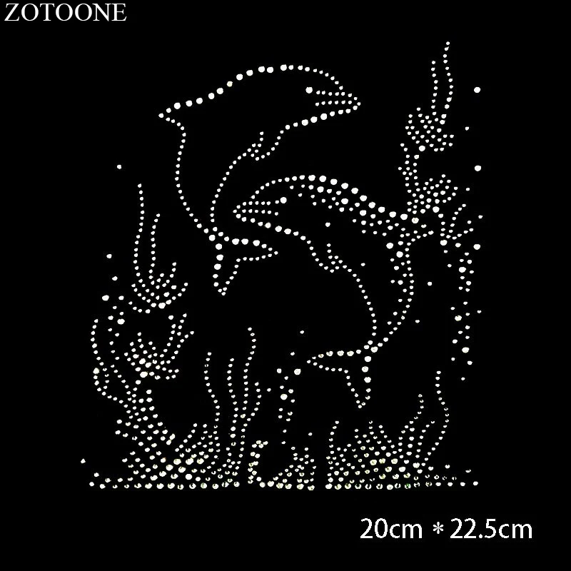 ZOTOONE стразы, кристально чистые, железные, на исправление, стразы, аппликация в виде дельфина, для украшения одежды, мотив, стразы для рукоделия
