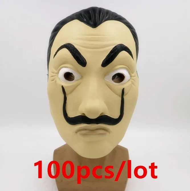 100 шт./лот Сальвадор Дали маска для косплея La Casa De Papel латексная Реалистичная
