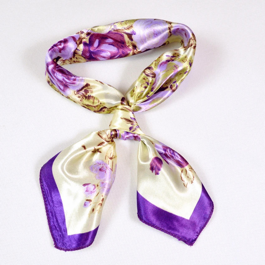 

Schals 2015 New Rose Ladies Silk Scarves Printed Summer Autumn Professional Small Square Silk Scarf 52*52cm Red,Green,Purple