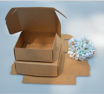 

9.5*9.5*3.5cm Kraft Paper Boxes Aircraft Cardboard Packing Boxes for Party Handmade Soap Candy Gift Boxes 20pcs
