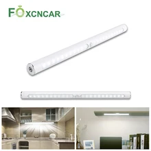 Датчик движения светодиодный светильник в кухонный шкаф Сенсорное освещение для шкафа USB Перезаряжаемый Luz светодиодный Pilas шкаф лампа Cocina Lampara