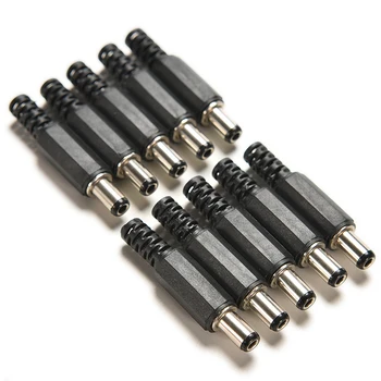 

2.5mm x 5.5mm with Black Color Tip Male Plug Jack Adapter DC Power Supply Cable Connectors for CCTV Camera