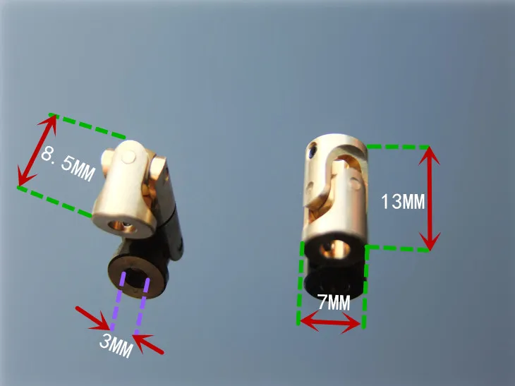 Латунный шарнир 3-3 мм микро медный карданный универсальный соединительный вал муфты