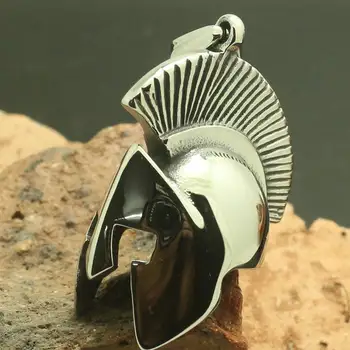 

Mens Boy 316L Stainless Steel Big Punk Gothic Warrior Helmet Hero Cool Pendant