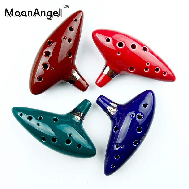 Image New Arrival 4 Colors for Choice Porcelain Ocarina 12 Holes Wind Musical Instrument for Music Amateurs and Beginners