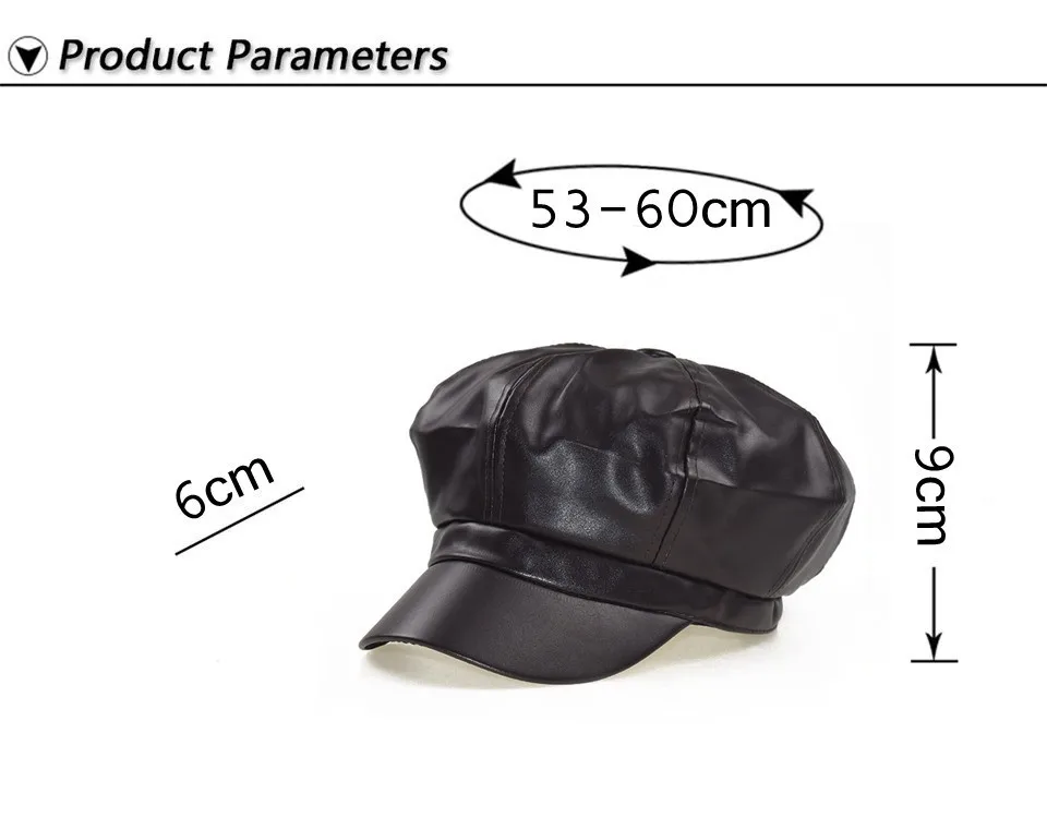 Модная Высококачественная Кепка из искусственной кожи Newsboy s для женщин, шапки на весну, осень, зиму, фетровая Кепка, зимняя женская черная шапка, берет, кепка s