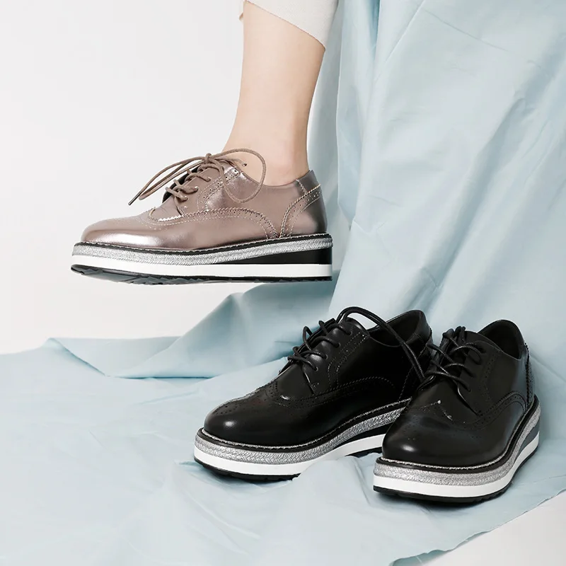 

2019 autumn new fashion simple solid color thick sole casual women retro style comfortable flat shoes